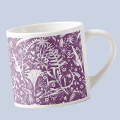 Tasse Expresso Botanique Floral Purple Blanc