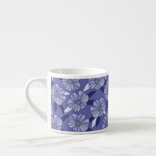 Tasse Expresso Botanique Violet Floral Line Art