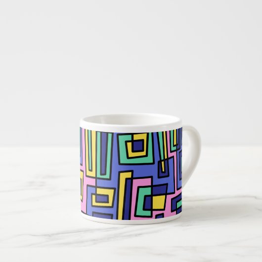 Tasse Expresso bouchon motif géométrique (Devant droit)