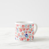 Tasse Expresso Boue de Motif de Tulipes Aquarelle (Devant droit)