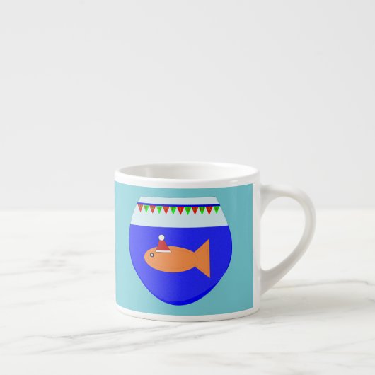 Tasse Expresso Boue de poisson rouge de Noël (Droite)