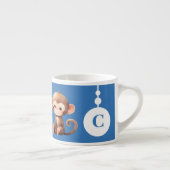 Tasse Expresso Bouge de singe pour enfants nom personnalisé bleu (Droite)