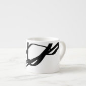 Tasse Expresso Bouquet Blanc : Abstrait blanc & noir (Devant droit)