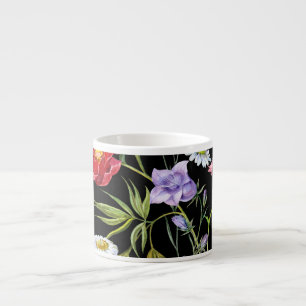 Tasse Expresso Bouquet de fleurs d'aquarelle : Motif sans couture