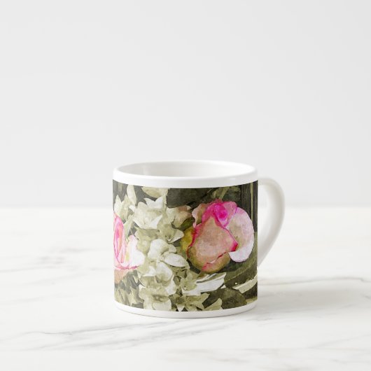 Tasse Expresso Bouquet de mariage vintage (Devant droit)