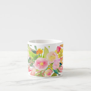 Tasse Expresso Bouquet de printemps/aquarelle florale de PixDezin