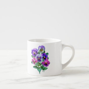 Tasse Expresso Bouquet de violets à fleurs de sansy 