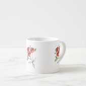 Tasse Expresso Bouquet Trois Roses Rouges | (Devant droit)