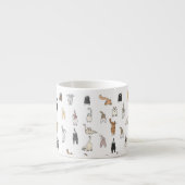 Tasse Expresso Boutons de chat, Dame de chat folle, Boutons de ch (Devant)