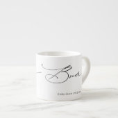 Tasse Expresso Bride Modern Elegant Script Mariage Nom personnali (Devant droit)