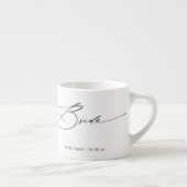 Tasse Expresso Bride Modern Elegant Script Mariage Nom personnali (Droite)