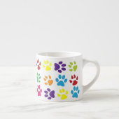Tasse Expresso Bright Colorful Paw Prints Pattern (Droite)