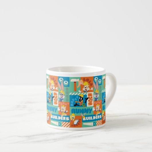 Tasse Expresso BUGS BUNNY BUILDERS™| Character Grid Pattern (Devant droit)