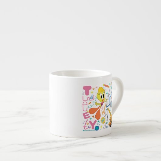 Tasse Expresso BUGS BUNNY BUILDERS™| TWEETY™ Work Tools (Devant droit)