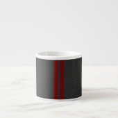 Tasse Expresso Burgundy Red Carbon Fibres Stripes (Devant)