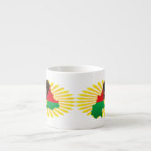 Tasse Expresso Burkina Faso Carte, drapeau et première révolution (Devant)