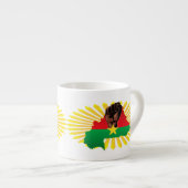 Tasse Expresso Burkina Faso Carte, drapeau et première révolution (Devant droit)