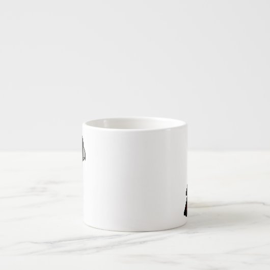 Tasse Expresso cacatoès noir Rouge-coupé la queue (Devant)