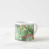 Tasse Expresso Cactus peint à la main : Vert désert (Devant droit)