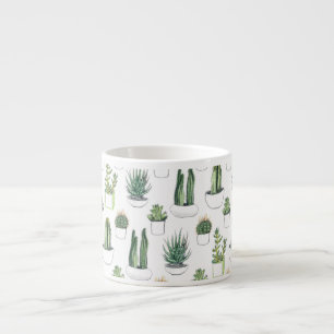 Tasse Expresso Cactus pour aquarelle et Succulent