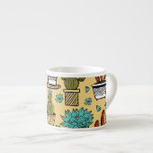 Tasse Expresso Cactus Succulent : Esquisse tirée à la main (Devant droit)