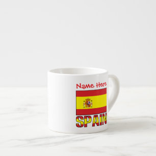 Tasse Expresso Cadeau personnalisé de drapeau d'Espagne pour l'hé
