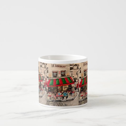 Tasse Expresso "Café à Rue Norvins, Montmarte" Paris (Devant)