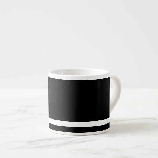 Tasse Expresso Café Fort Noir Avec Bande Blanche (Devant droit)
