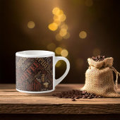 Tasse Expresso Café sur Burlap Word Cloud Brown ID283