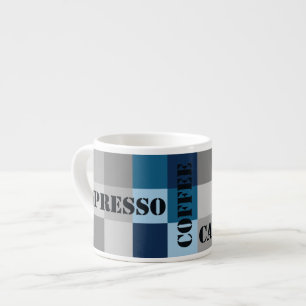 Tasse Expresso Café vintage de damier de Verseau