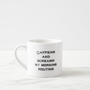 Tasse Expresso Caféine Et Cris Halloween Blanche