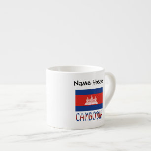 Tasse Expresso Cambodge Drapeau Cambodgien Personnalisé 