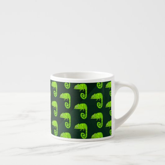 Tasse Expresso Caméléon mignon vert (Droite)