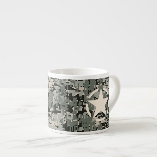 Tasse Expresso Camouflage numérique du symbole étoile (Devant droit)