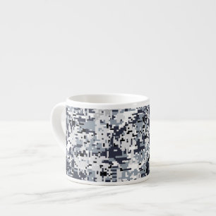 Tasse Expresso Camouflage numérique gris argent à l'esprit urbain