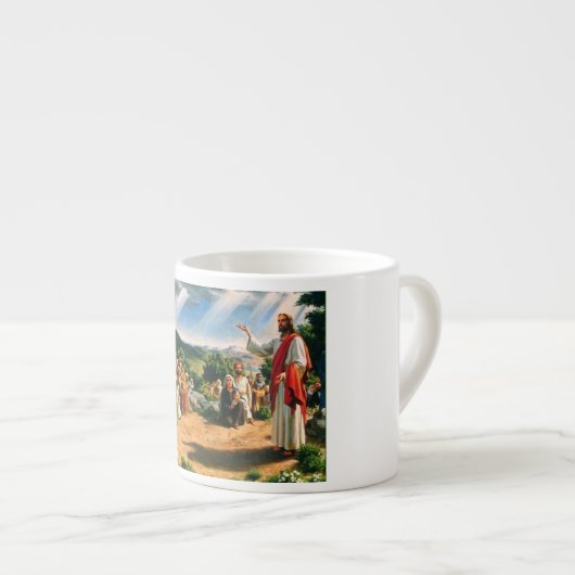 Tasse Expresso Canette avec Jésus-Christ en clouant l'évangile (Devant droit)