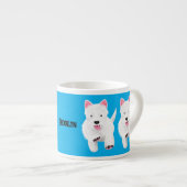 Tasse Expresso Caricature blanche de terrier de l'ouest (Devant droit)