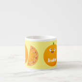Tasse Expresso Caricature d'agrumes d'orange (Devant)