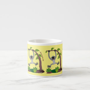 Tasse Expresso Caricature de bande de gibbon joyeux