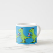 Tasse Expresso Caricature de dinosaure vert t rex (Devant droit)