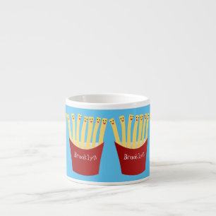 Tasse Expresso Caricature de frites Cute kawaii fast food