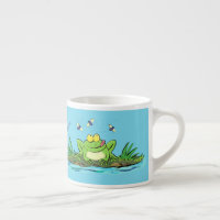 Caricature de grenouille vert mignon