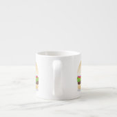 Tasse Expresso Caricature de hamburger kawaii joyeux (Dos)