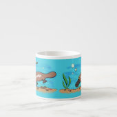 Tasse Expresso Caricature de natation de Cute platypus (Devant)