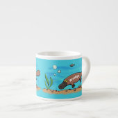 Tasse Expresso Caricature de natation de Cute platypus (Devant droit)