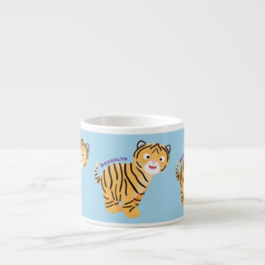 Tasse Expresso Caricature de petit tigre joyeux (Devant)