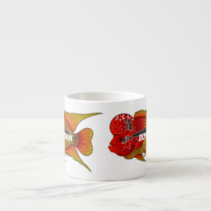 Tasse Expresso Caricature de poisson cichlide à fleur