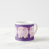 Tasse Expresso Caricature de porc mignon rose pot vendue (Devant droit)