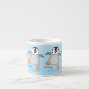 Tasse Expresso Caricature de poussin de pingouin mignon et joyeus