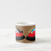 Tasse Expresso Caricature d'hovercraft rouge joyeux (Devant)